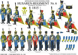 Tafel 194 Königreich der Niederlande 6 Husaren Regiment 1814 1815 0194