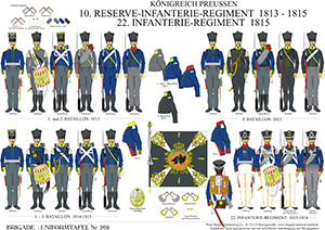Tafel 209: Königreich Preußen: 10. Reserve-Infanterie-Regiment 1813-1815