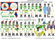 Tafel 415:  Königreich Holland:  6. Infanterie-Regiment  1806-1810