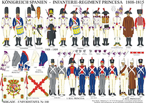 Tafel 240: Königreich Spanien: Infanterie-Regiment Princesa 1808-1815
